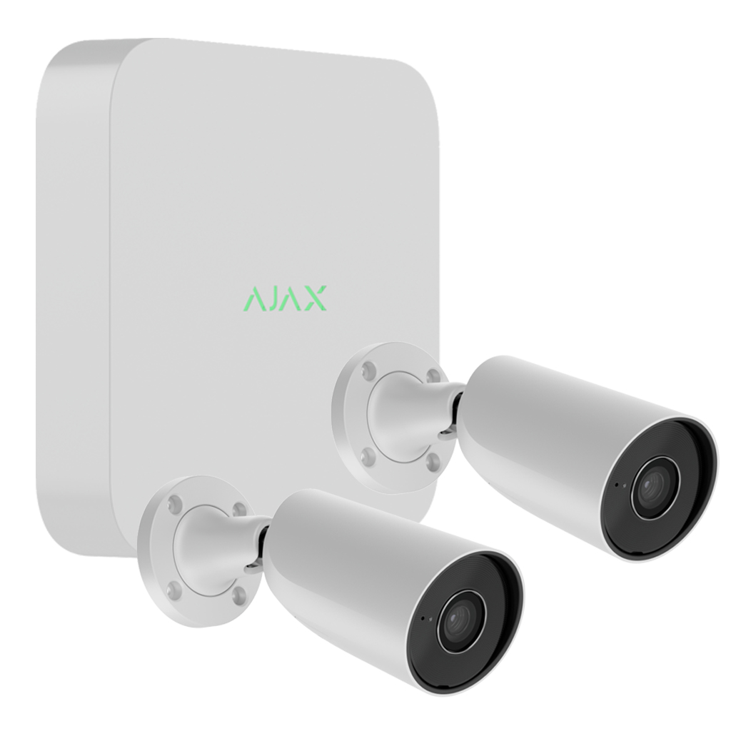 [NVR8KIT-BULL5-WH1] Kit Ajax CCTV Blanco. NVR 8ch + 2Bullet 5Mp/2.8mm