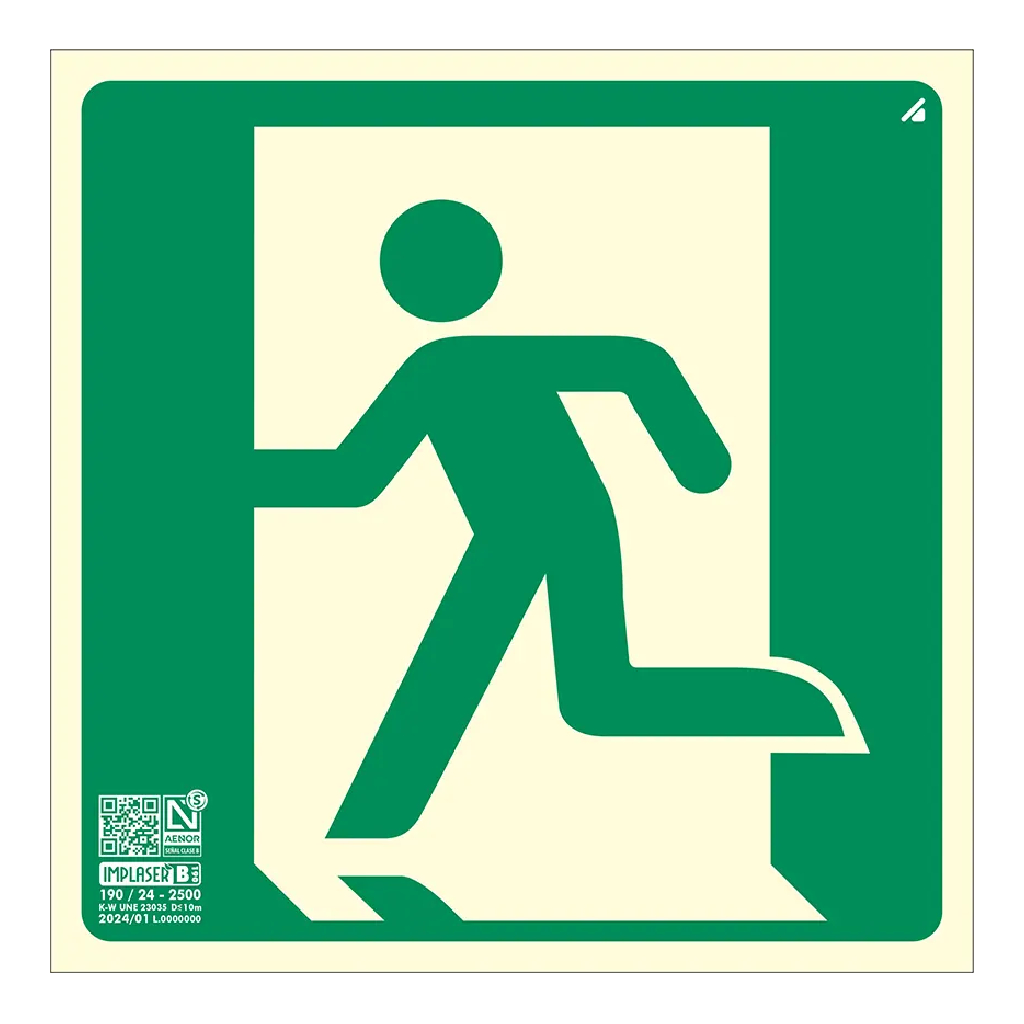 [EV368N] Señal salida izquierda 21x21cm