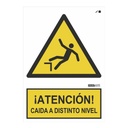 Señal ¡ATENCIÓN! Caída a distinto nivel 29,7x21cm