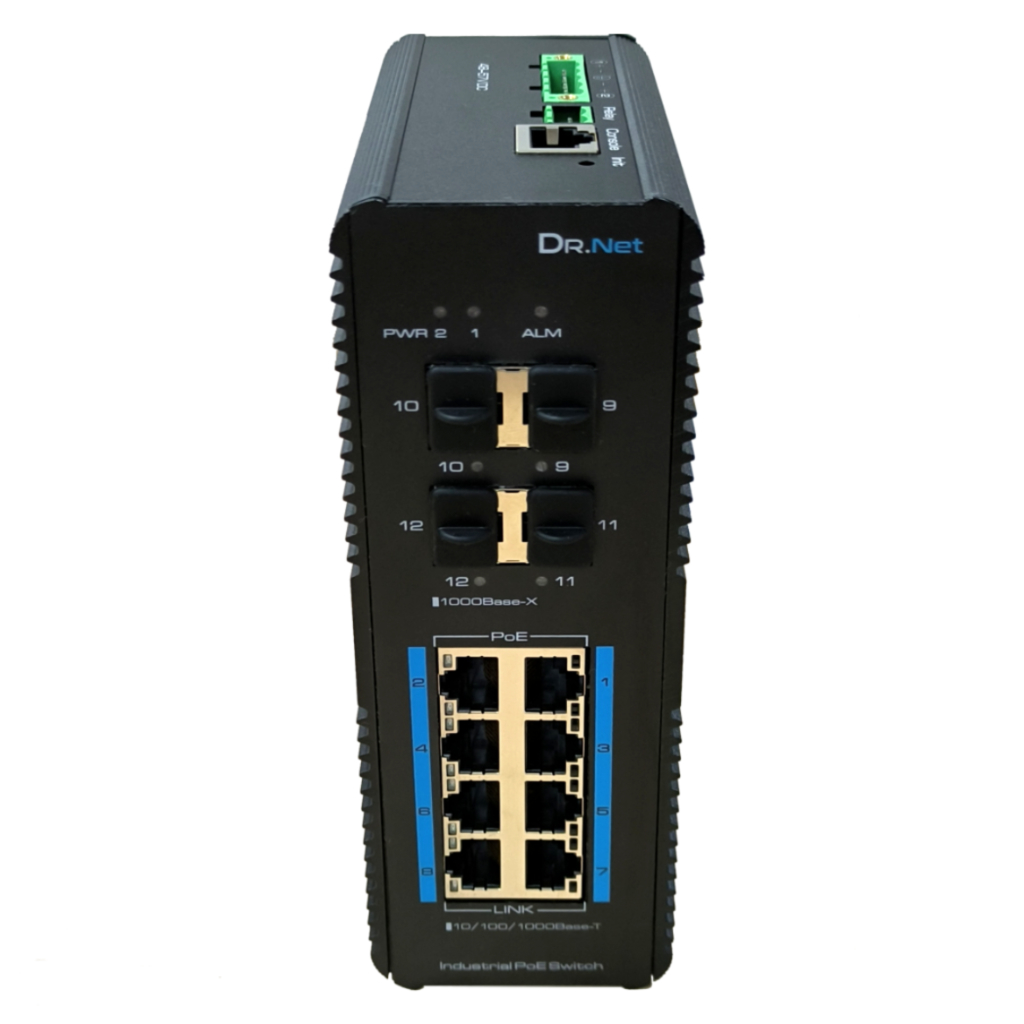 [ISGE12L2-8P-144W] Switch PoE Industrial 8 puertos Gigabit +4SFP Gigabit 144W Gestionable Layer2