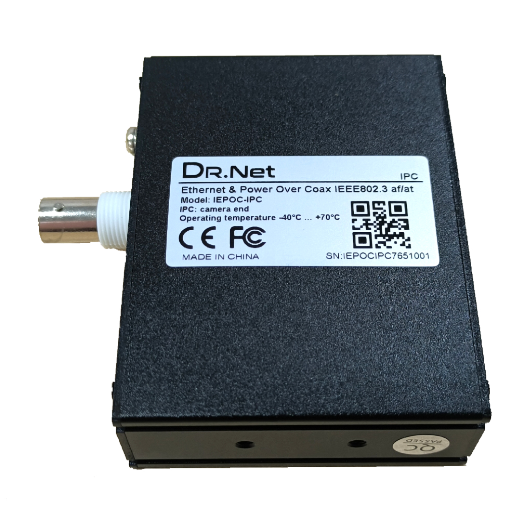 [IEPOC] Extensor Ethernet y PoE sobre Coaxial/UTP (Kit SV+IPC) 10/100Mbps 500m