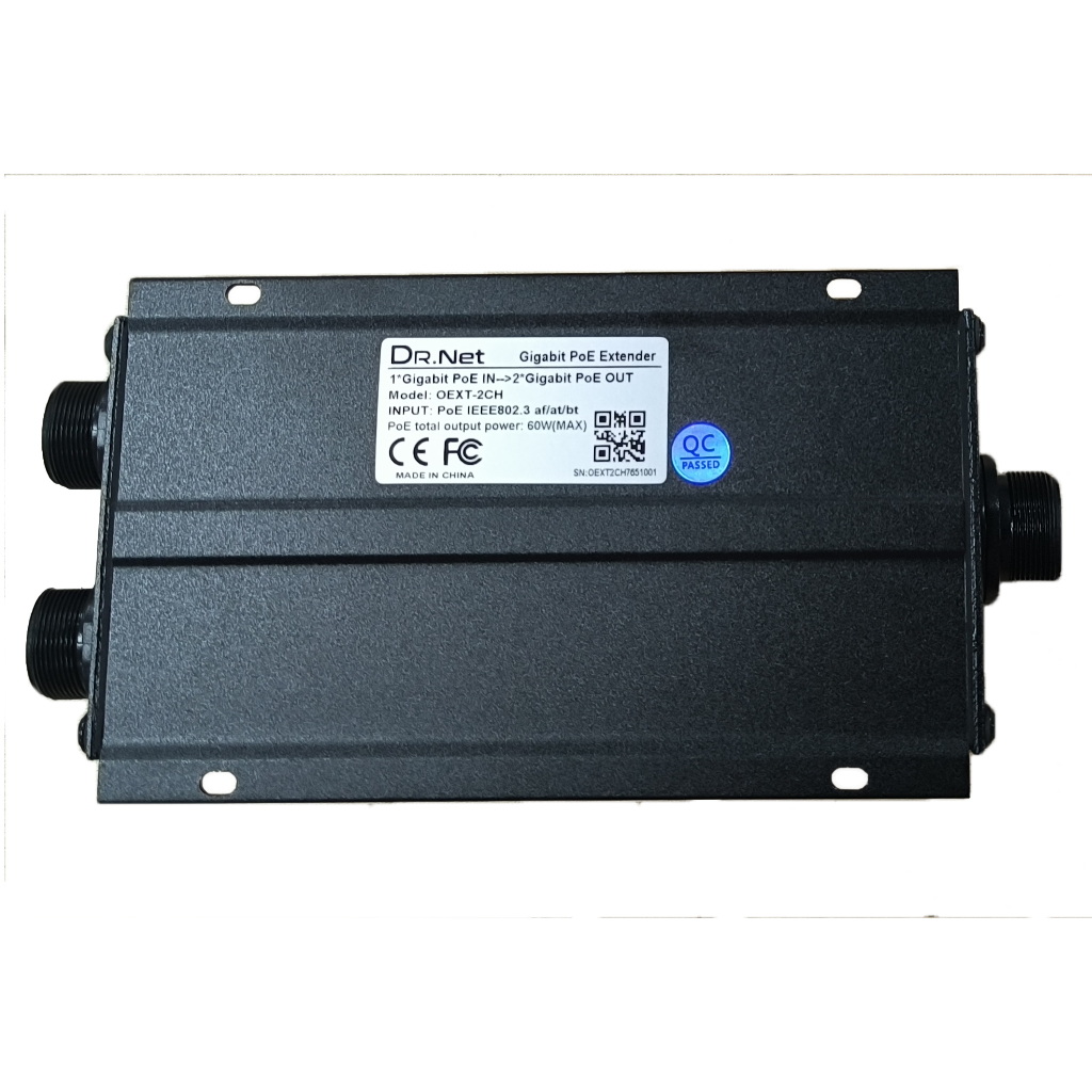 [OEXT-2CH] Extensor PoE Gigabit Exterior IP66 2 salidas (1In+2Out) 60W
