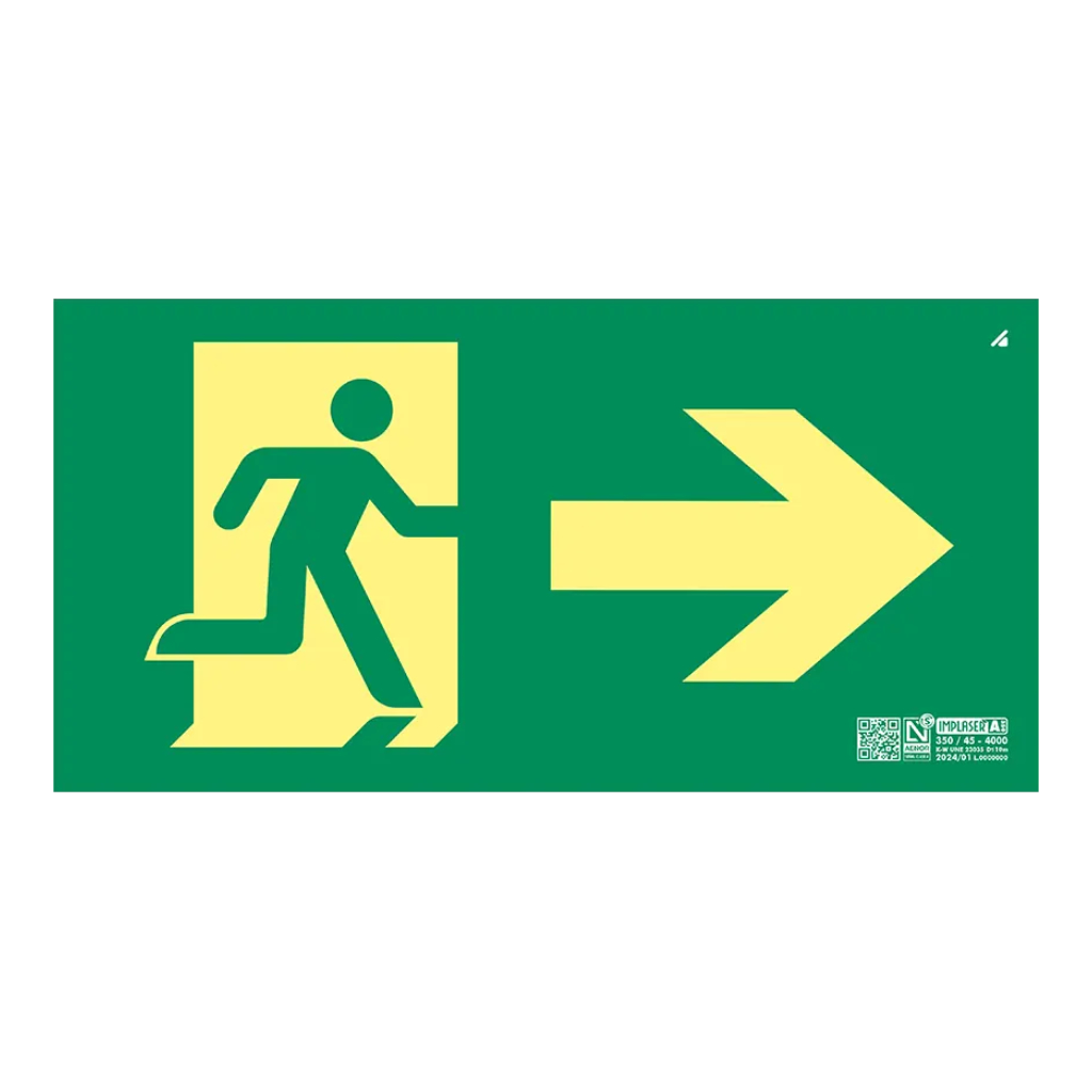 [EV355L-20M] Señal salida derecha Clase A 64x32cm. 20m