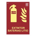 Señal extintor baterías litio Clase A 29,7x21cm