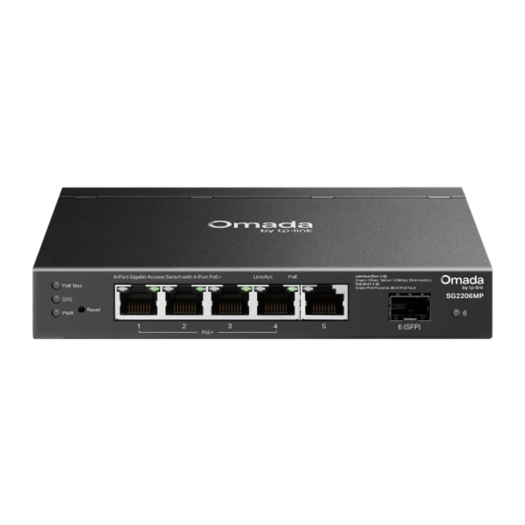 [SG2206MP] Switch Omada Access 6 Puertos Gigabit y 4 Puertos PoE