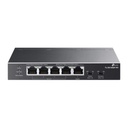 Switch Gigabit 5 puertos con 1 puerto PoE++ IN y 4 puertos PoE+ OUT
