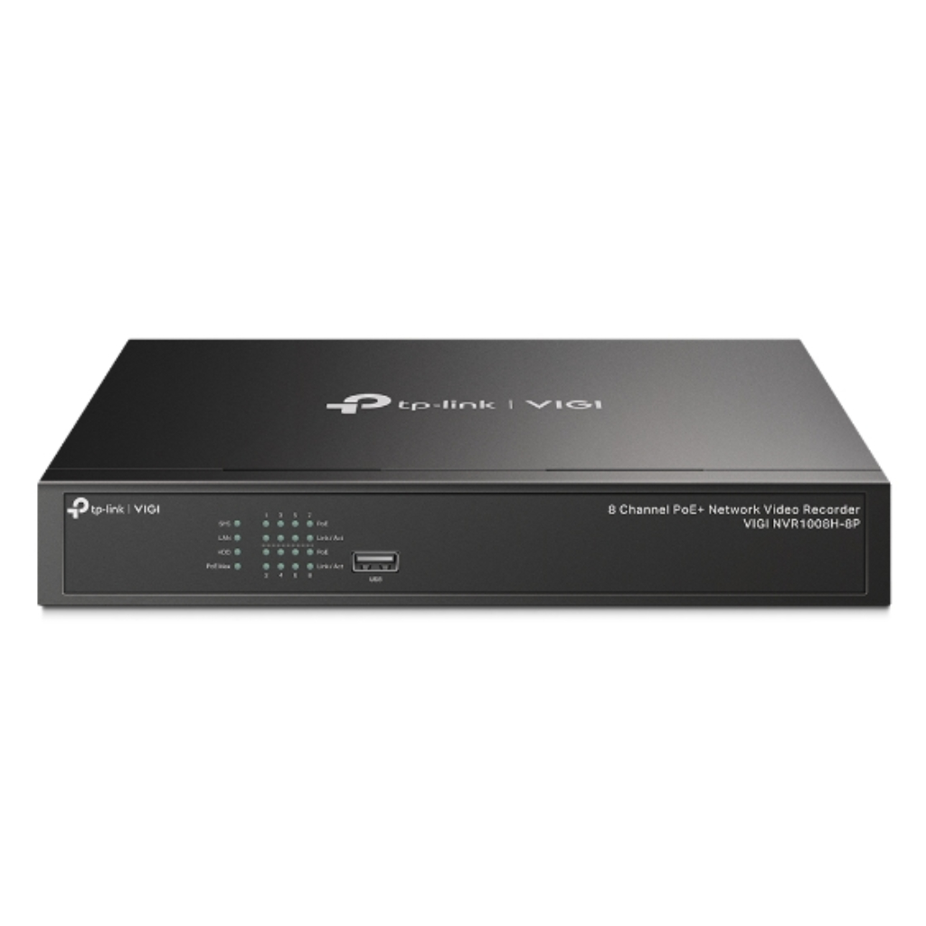 [VIGI NVR1008H-8P] NVR VIGI 8ch 80Mbps H265+ 4K HDMI PoE+53W 1HDD