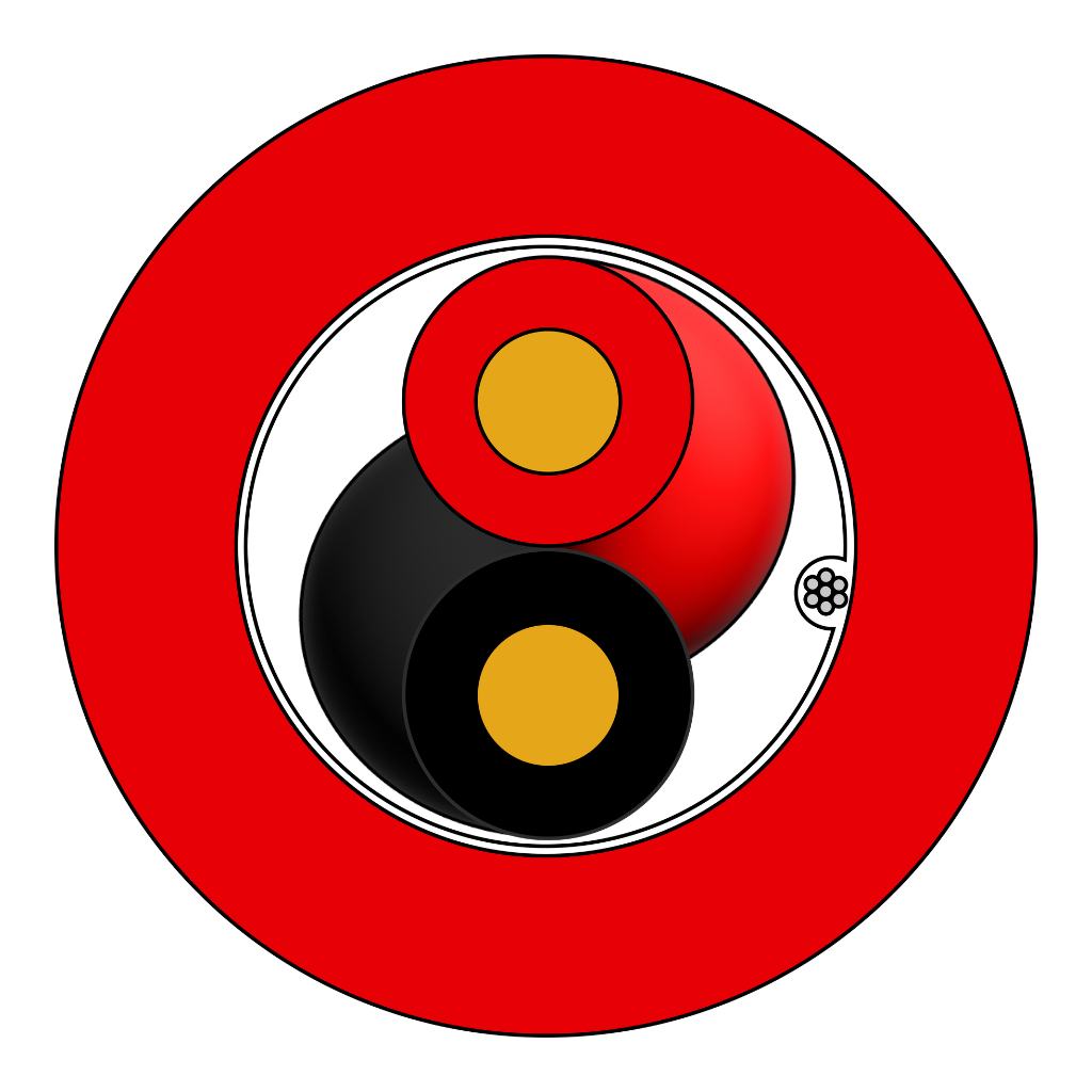 [002-1061504] Bobina 500m de cable manguera rojo flexible trenzado 2 hilos apantallado LSZH (2x1.5) CPR B2ca