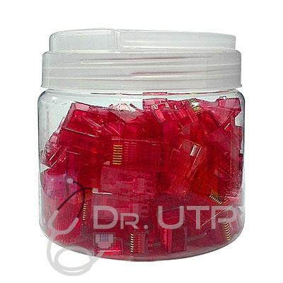 [RJ45-RED] RJ45 Connector CAT.5e Red Color in 100 units Jar