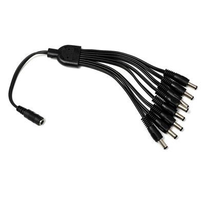 [DCJACK+1F-8M] Cable para distribución de Alimentación DC JACK 1 entrada Hembra a 8 salidas Macho