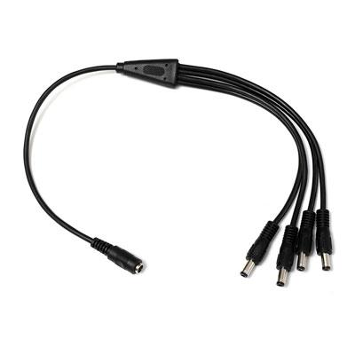 [DCJACK+1F-4M] Cable para distribución de Alimentación DC JACK 1 entrada Hembra a 4 salidas Macho