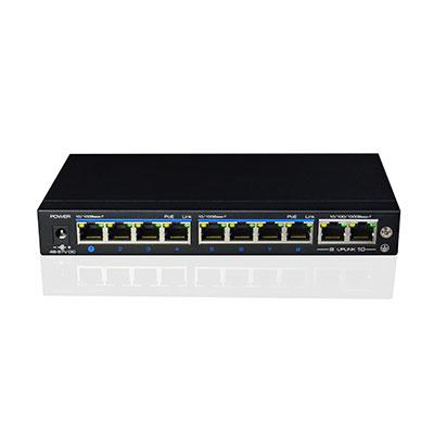 [UTP3-SW08-TP120-A1] Commutateur PoE + 8 ports 10/100 + 2 Uplink Gigabit 120W 802.3af / à 6KV - mode CCTV 250m