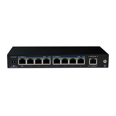 [UTP3-SW08-TP120] Switch PoE Watchdog 8 puertos 10/100 + 1 Uplink 10/100 (RJ45) 120W 802.3af/at 6KV - Modo CCTV 250m
