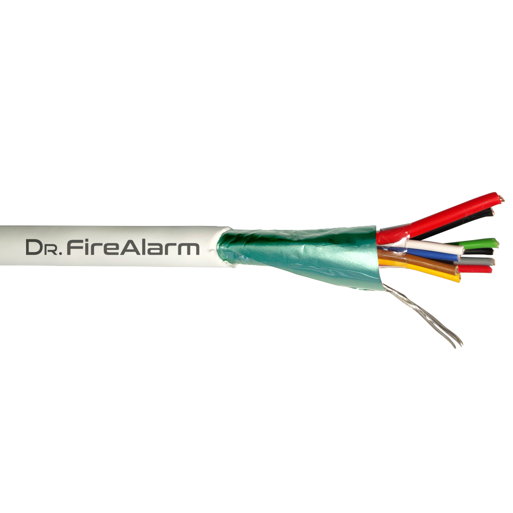 [ALARM08+2-LSZH] Rollo 100m de cable manguera blanco flexible 8+2 hilos apantallado LSZH (8x0,22+2x0,7) CPR