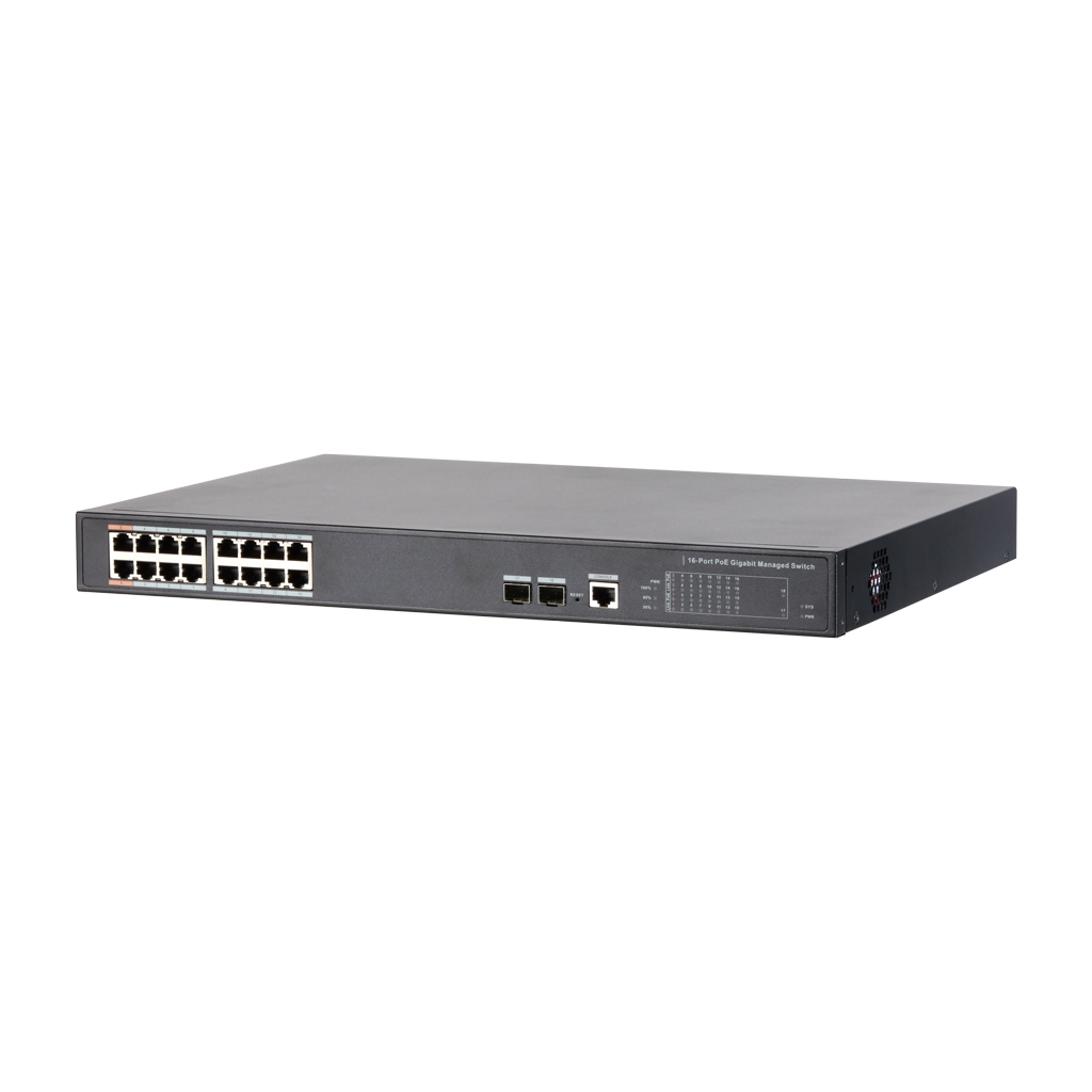 [PFS4218-16GT-240] Switch PoE 16 puertos Gigabit + 2 SFP Uplink Gigabit 240W 802.3at Manejable Layer 2