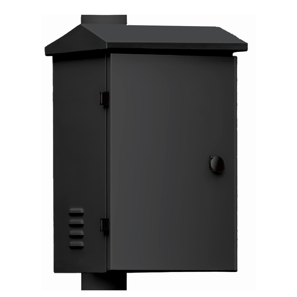 [BACULO-CAJA-SH-22-NEGRO] INTEGRATION CABINET. Caja de acero 350x450x250 para báculo de 6m. Color negro