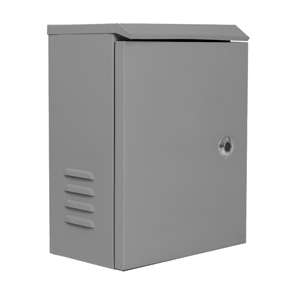 [BACULO-CAJA-SH-41-GRIS] DISTRIBUTION BOX. Caja de acero 300x400x180 para báculos de 3.5m y 4.5m. Color gris