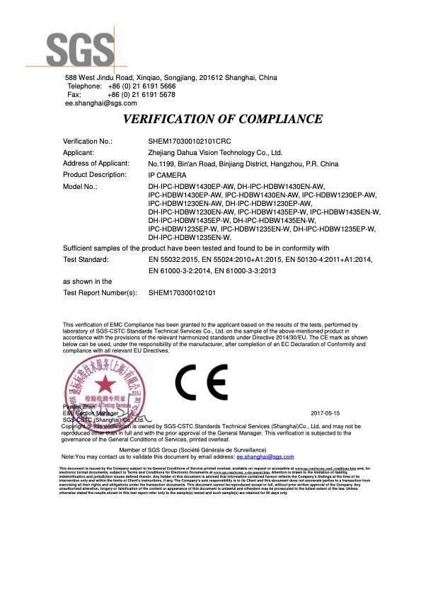 IPC-HDBW1x35E-W - Certificado CE