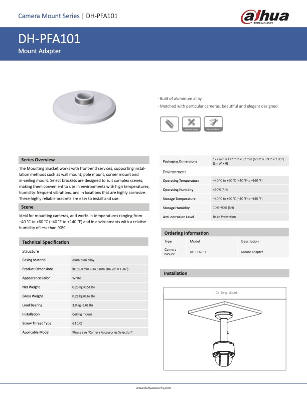 PFA101 - Ficha Técnica Dahua