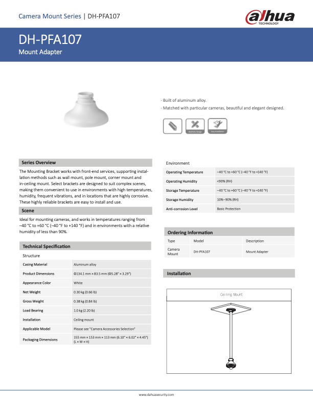 PFA107 - Ficha Técnica Dahua