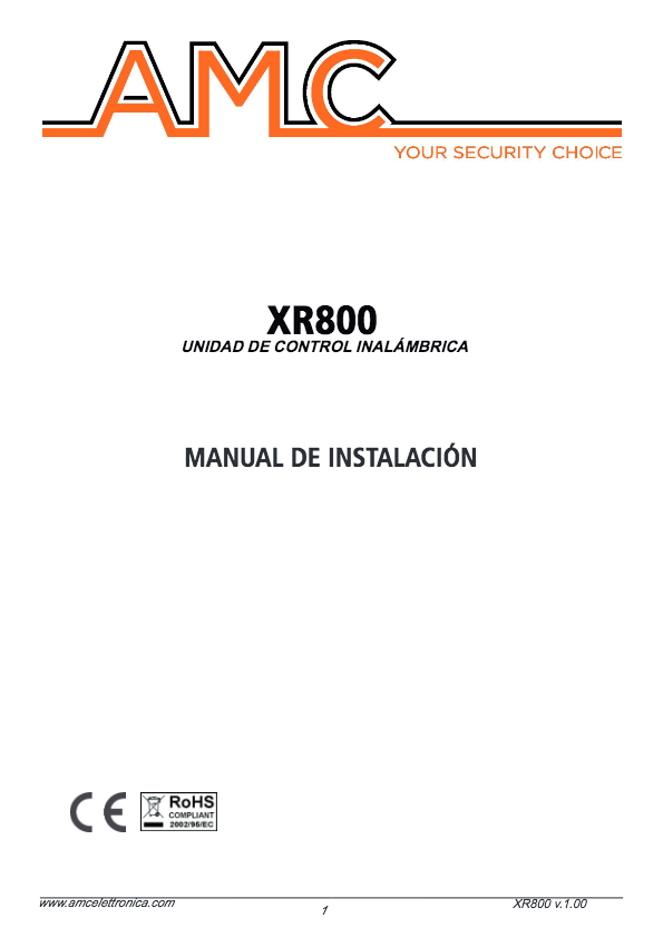 Manuel d'installation du XR800