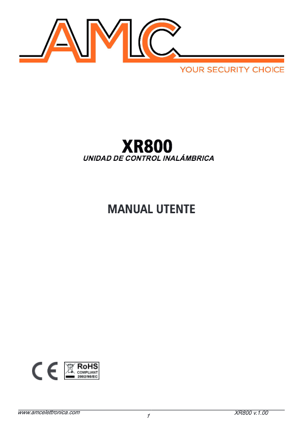 XR800 manuel d'utilisation