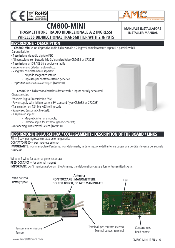 Manual de instalación CM800-MINI