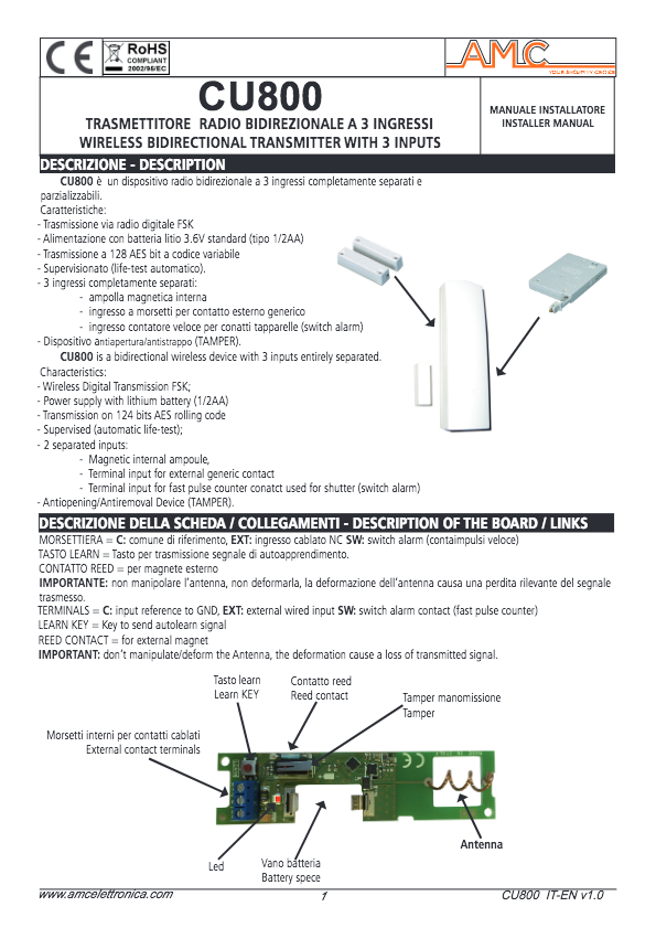 CU800 Manuel d'installation