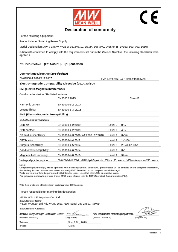 APV-35-36 - Certificado CE