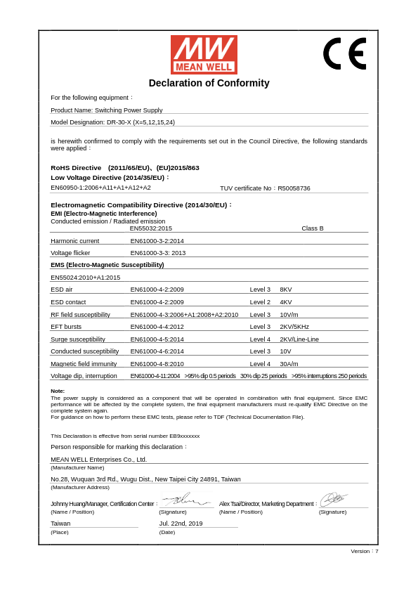 DR-30-12 - Certificado CE