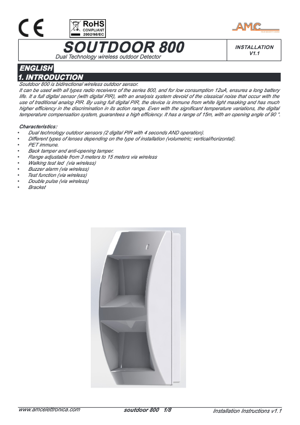 Manuel d'installation SOUTDOOR800