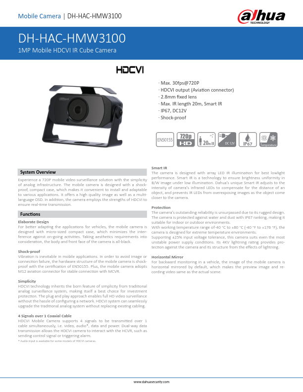 HAC-HMW3100 - Ficha Técnica Dahua