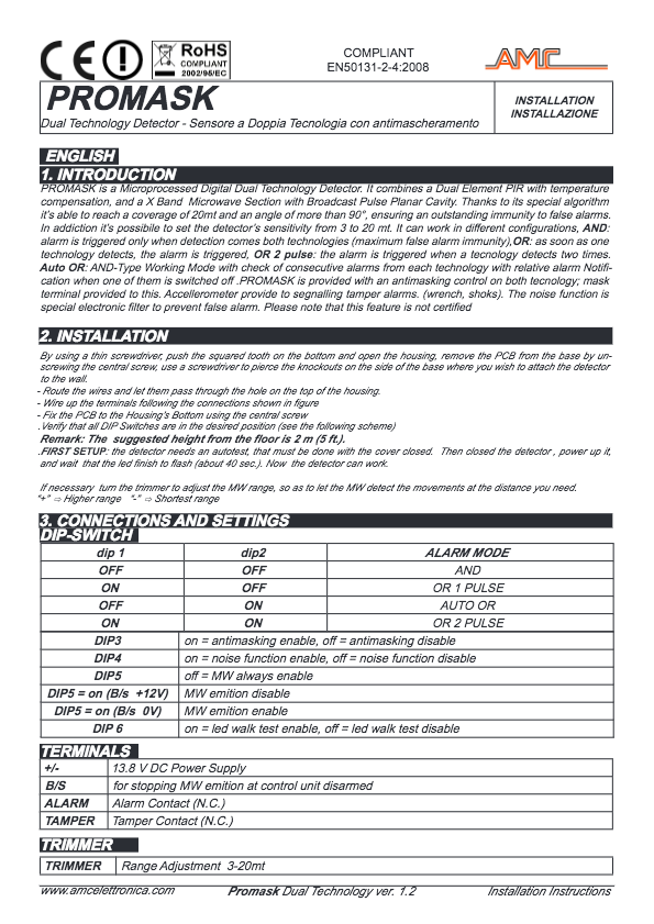 PROMASK v1.2 manuel d'installation