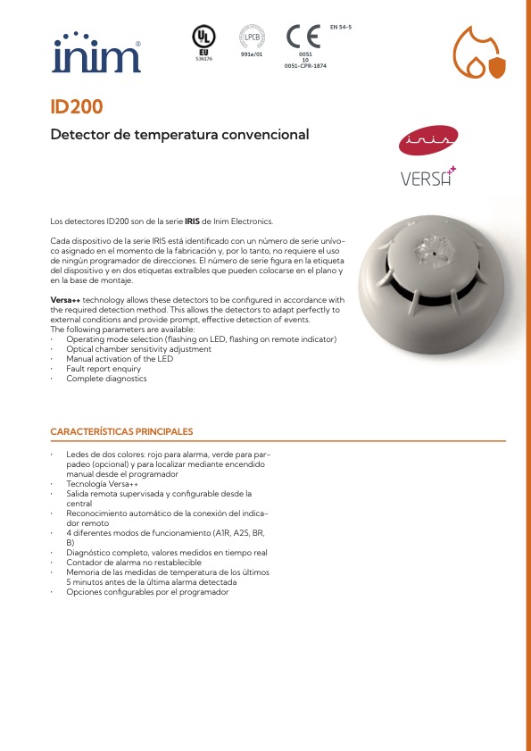 ID200(B) - Ficha Técnica Inim