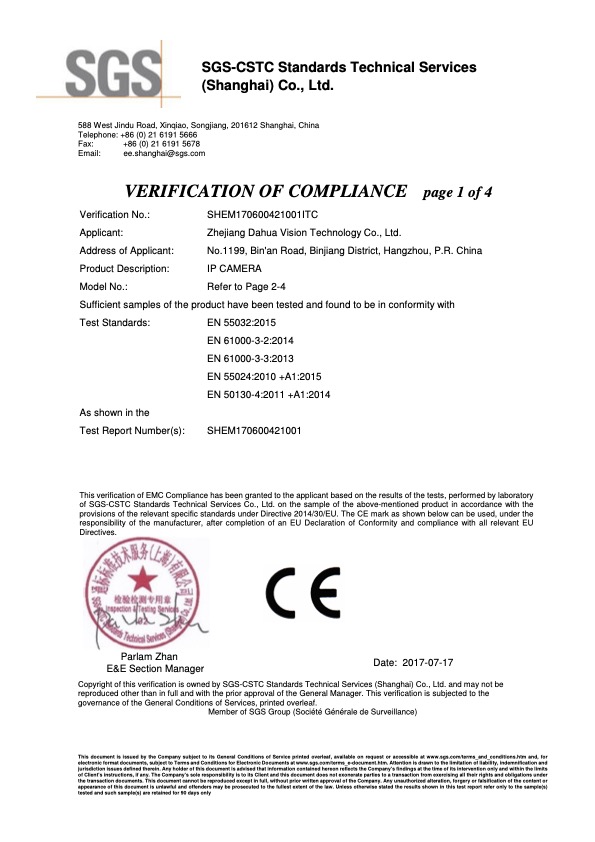 IPC-HFW2x3xT-xxx - Certificado CE