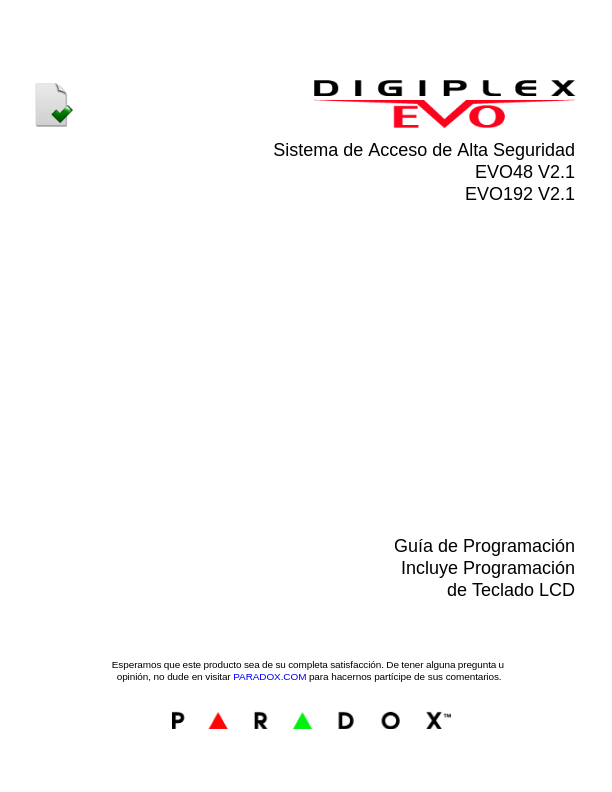 EVO192 - Manual de Instalación Paradox
