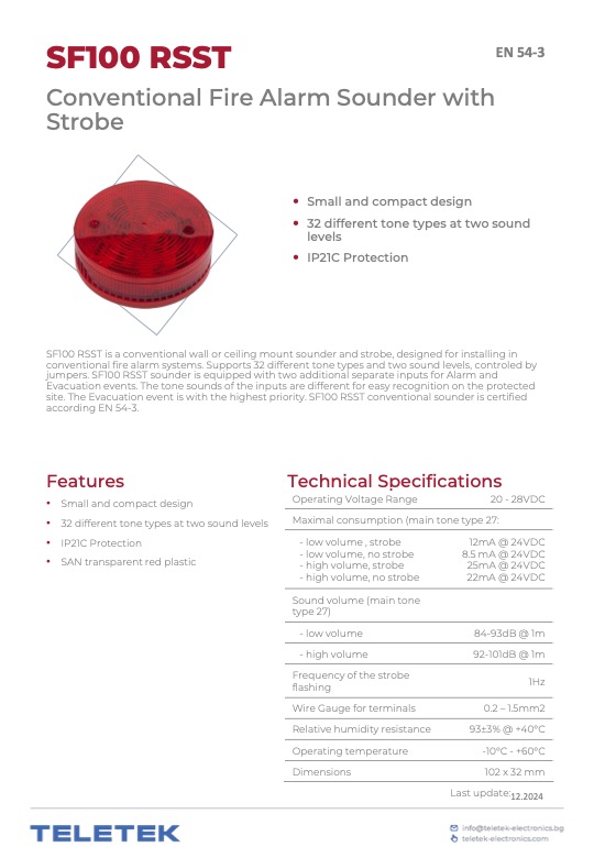 SF100RSST - Ficha Técnica Teletek