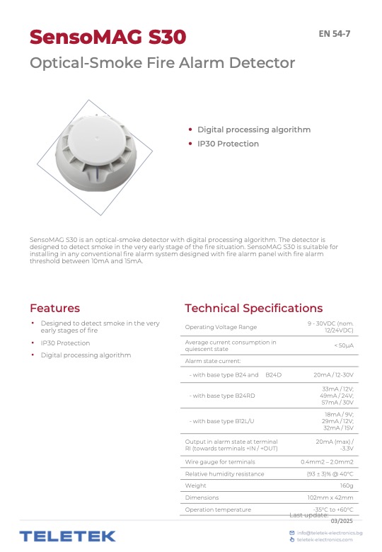 SensoMAG-S30 - Ficha Técnica Teletek