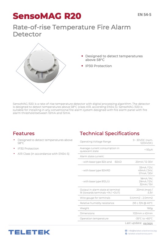 SensoMAG-R20 - Ficha Técnica Teletek