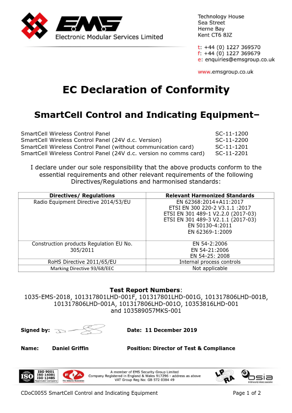 SC-11-2201-0001-09 - Certificado CE