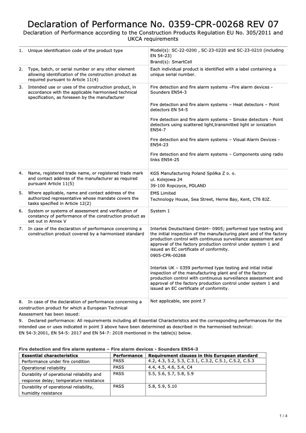 SC-22-0200-0001-99 - Certificado DoP