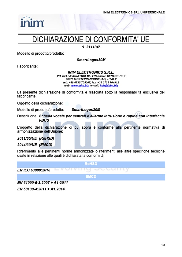 SMARTLOGOS30M - Certificado CE