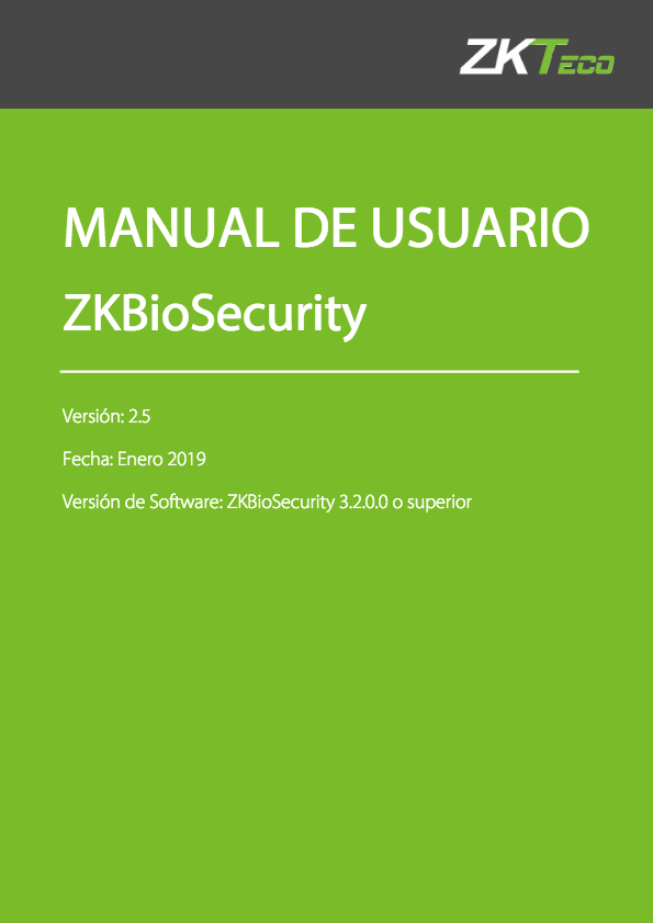ZKBioSecurity Manuel de l'utilisateur
