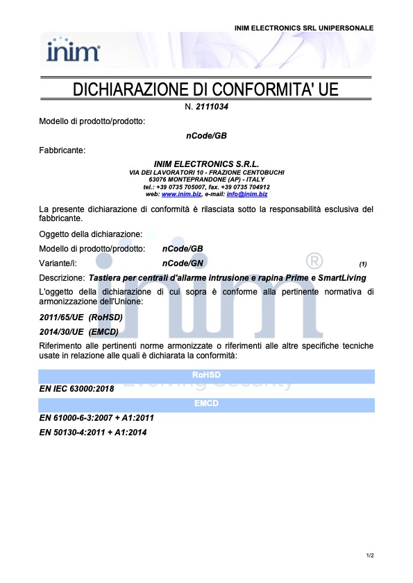 NCODE-G-xx - Certificado CE