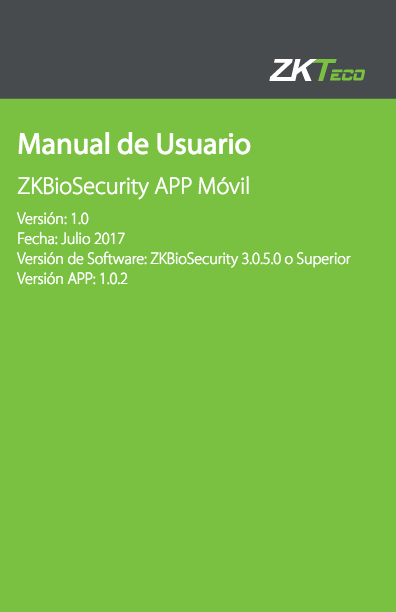 ZKBioSecurity Manual APP Móvil