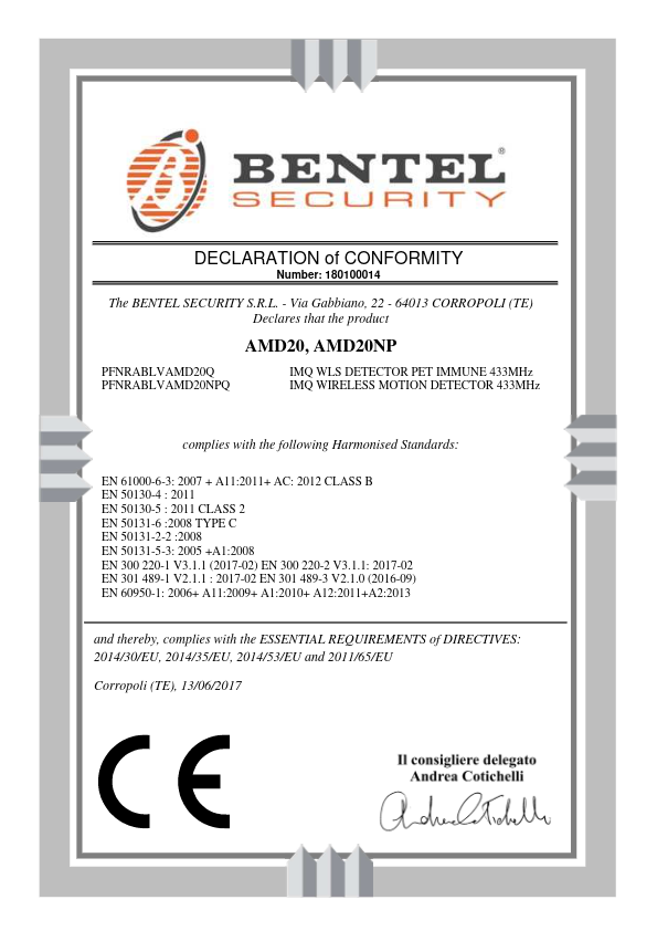 AMD20NP - Certificado CE