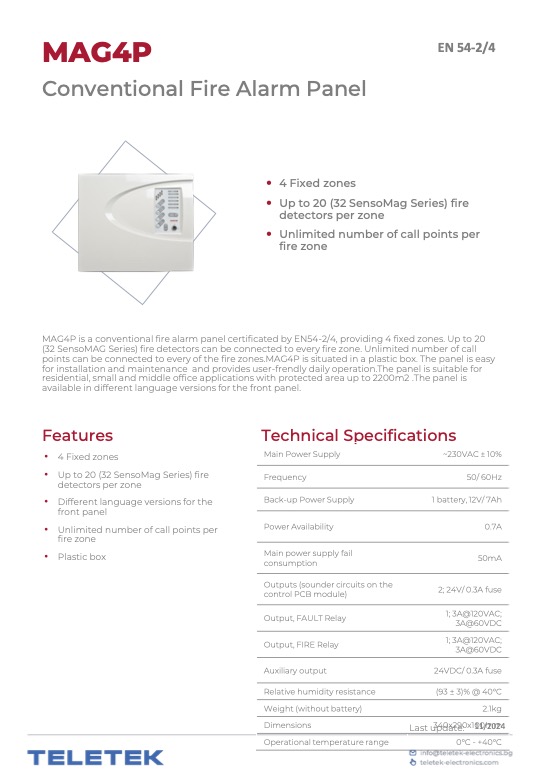 MAG4P - Ficha Técnica Teletek
