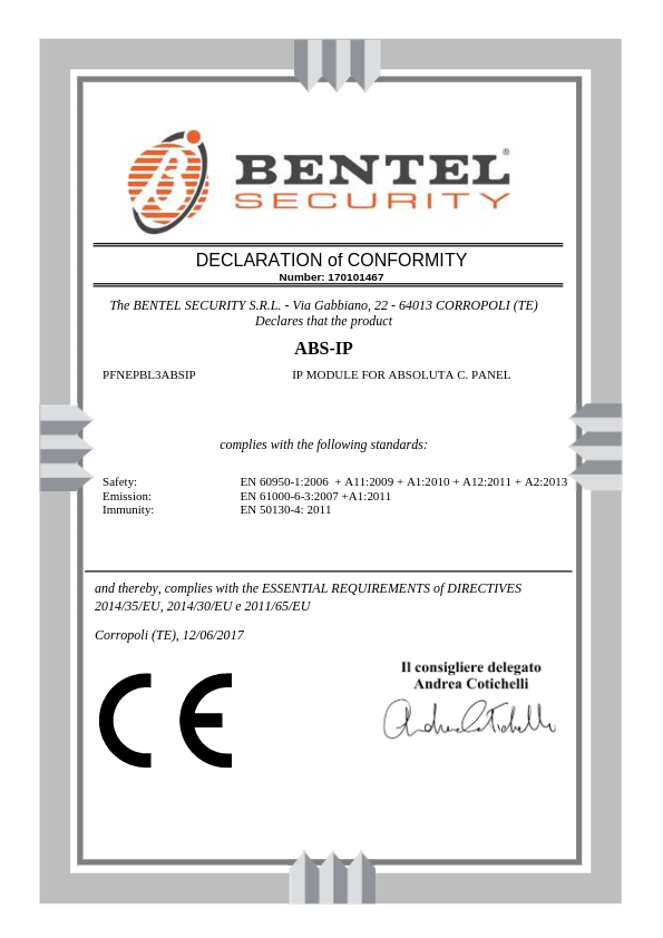 ABS-IP - Certificado CE