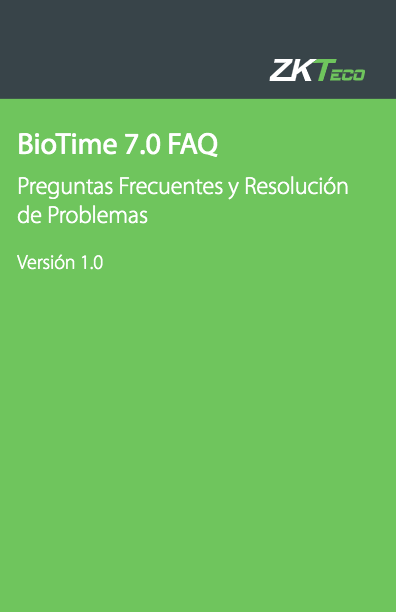 BioTime 7.0 FAQ Preguntas frecuentes