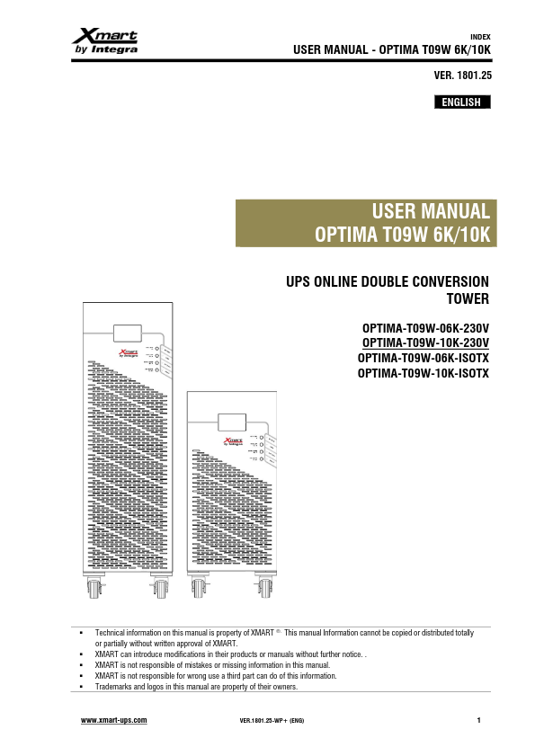 SAI-OPTIMA-T09W-06K - Manual de Usuario